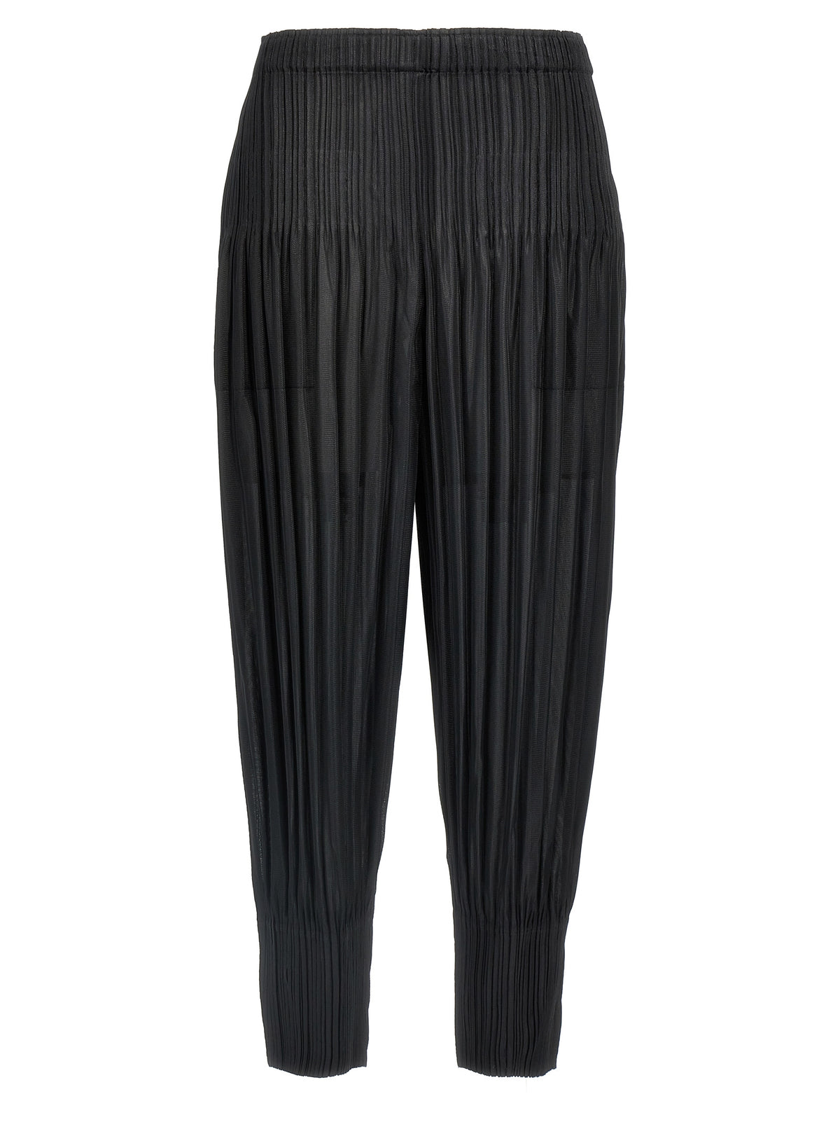 PLEATS PLEASE ISSEY MIYAKE Black Polyester Casual Pants