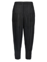 PLEATS PLEASE ISSEY MIYAKE Black Polyester Casual Pants