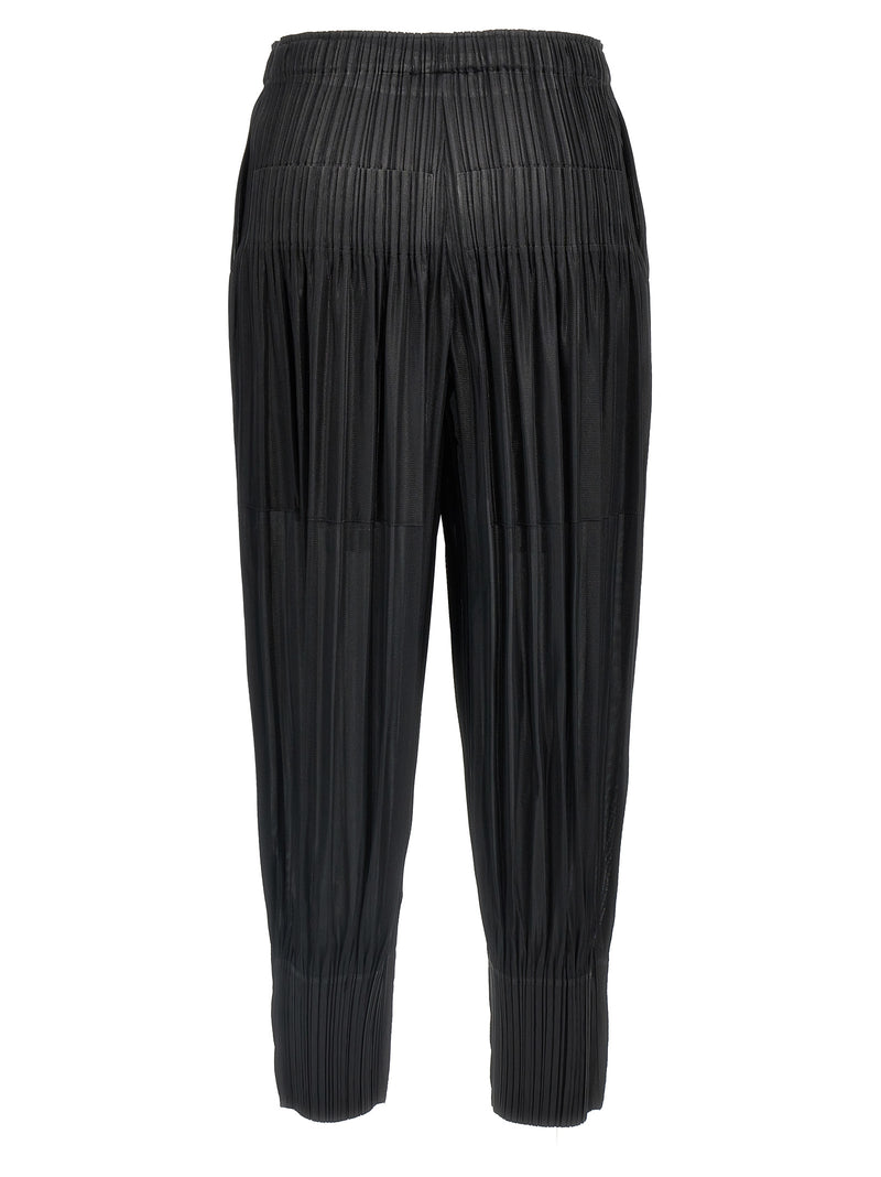 PLEATS PLEASE ISSEY MIYAKE Black Polyester Casual Pants