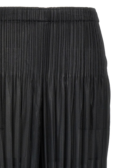 PLEATS PLEASE ISSEY MIYAKE Black Polyester Casual Pants
