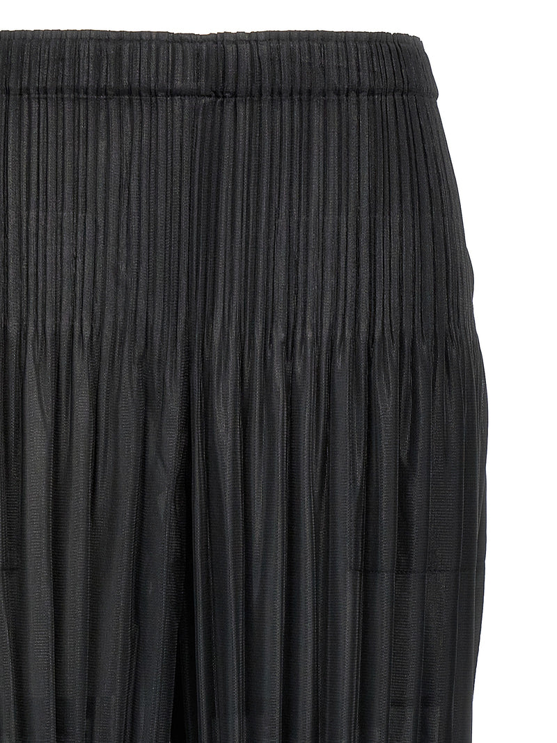 PLEATS PLEASE ISSEY MIYAKE Black Polyester Casual Pants