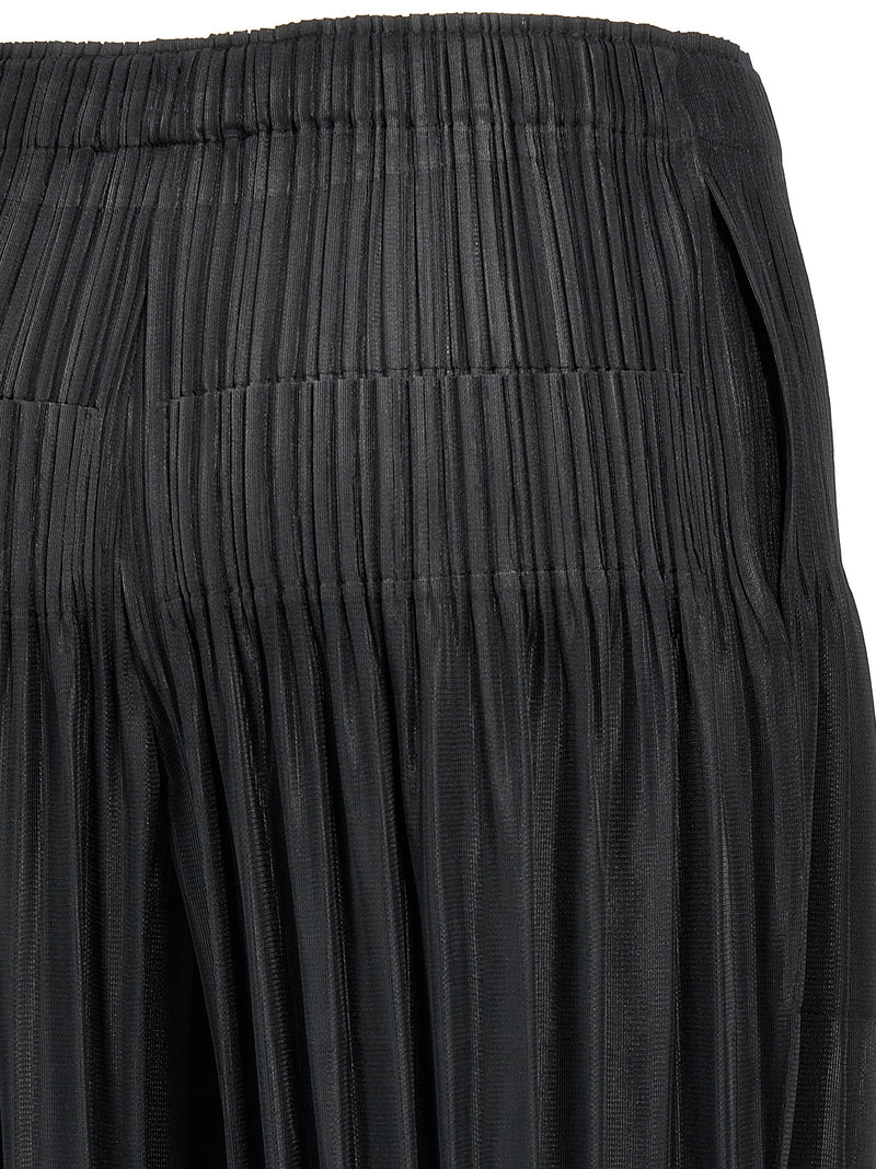 PLEATS PLEASE ISSEY MIYAKE Black Polyester Casual Pants