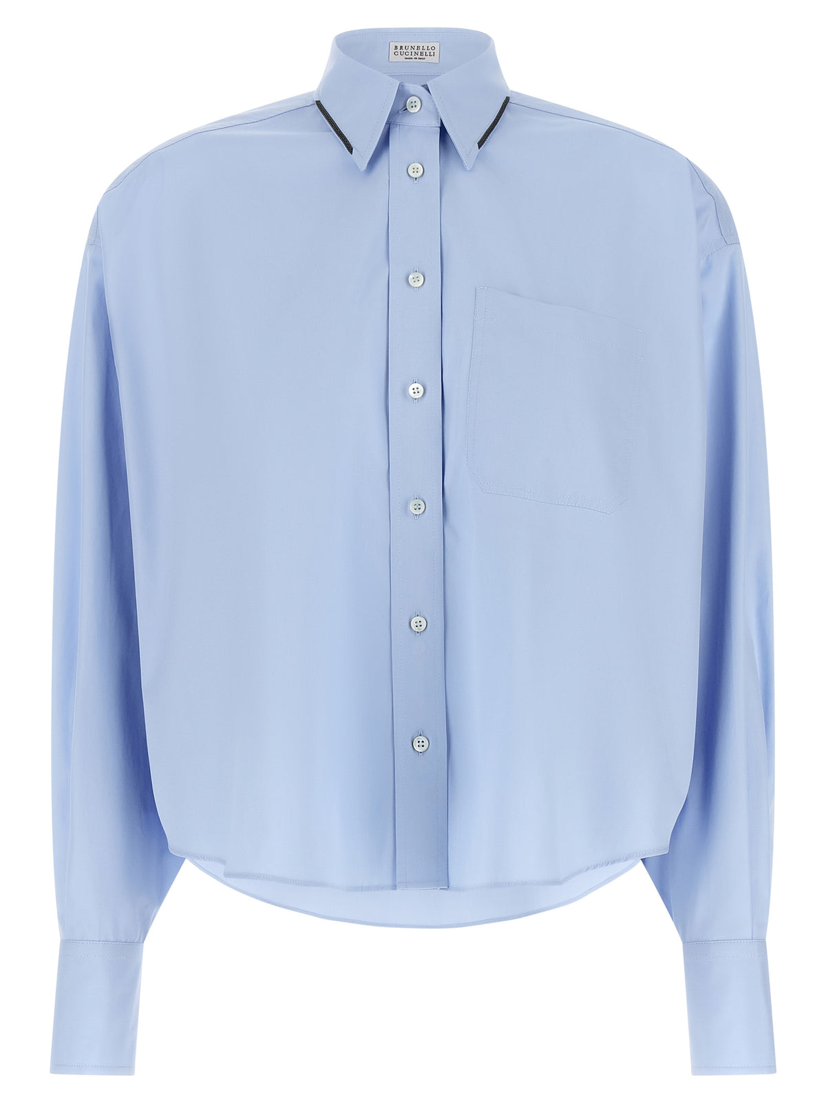 Chemisier en coton bleu Brunello Cucinelli