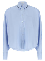 Chemisier en coton bleu Brunello Cucinelli