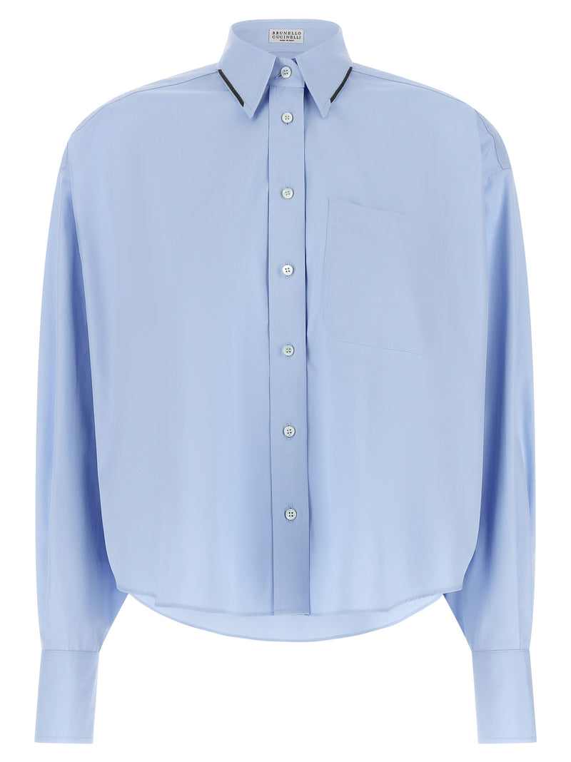 Chemisier en coton bleu Brunello Cucinelli