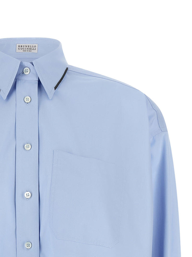 Chemisier en coton bleu Brunello Cucinelli