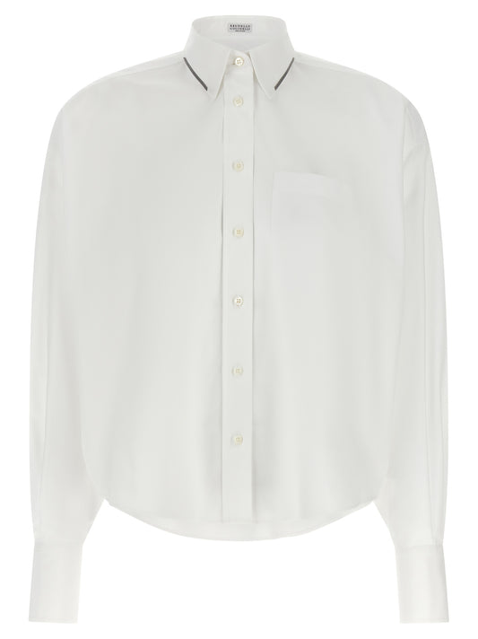 Brunello Cucinelli Blouse en Coton Blanc