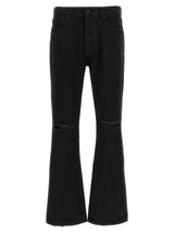 PURPLE Black Cotton Flared Jeans