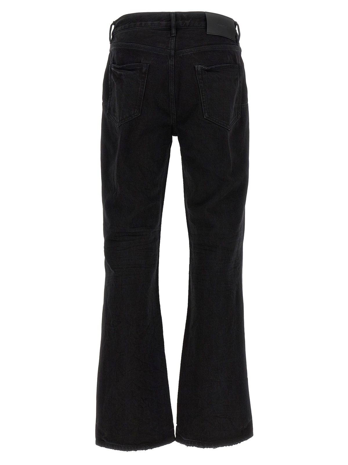 PURPLE Black Cotton Flared Jeans