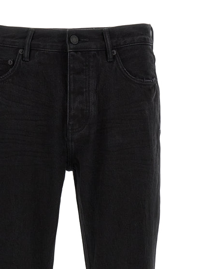 PURPLE Black Cotton Flared Jeans