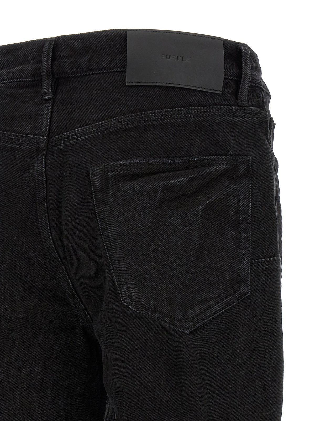 PURPLE Black Cotton Flared Jeans