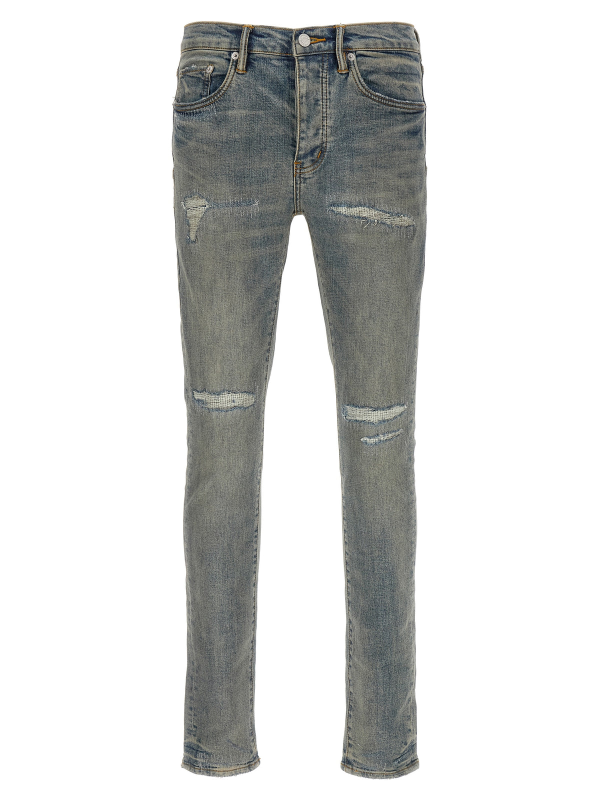 PURPLE P001 Light Blue Vintage Slim Fit Jeans for Men