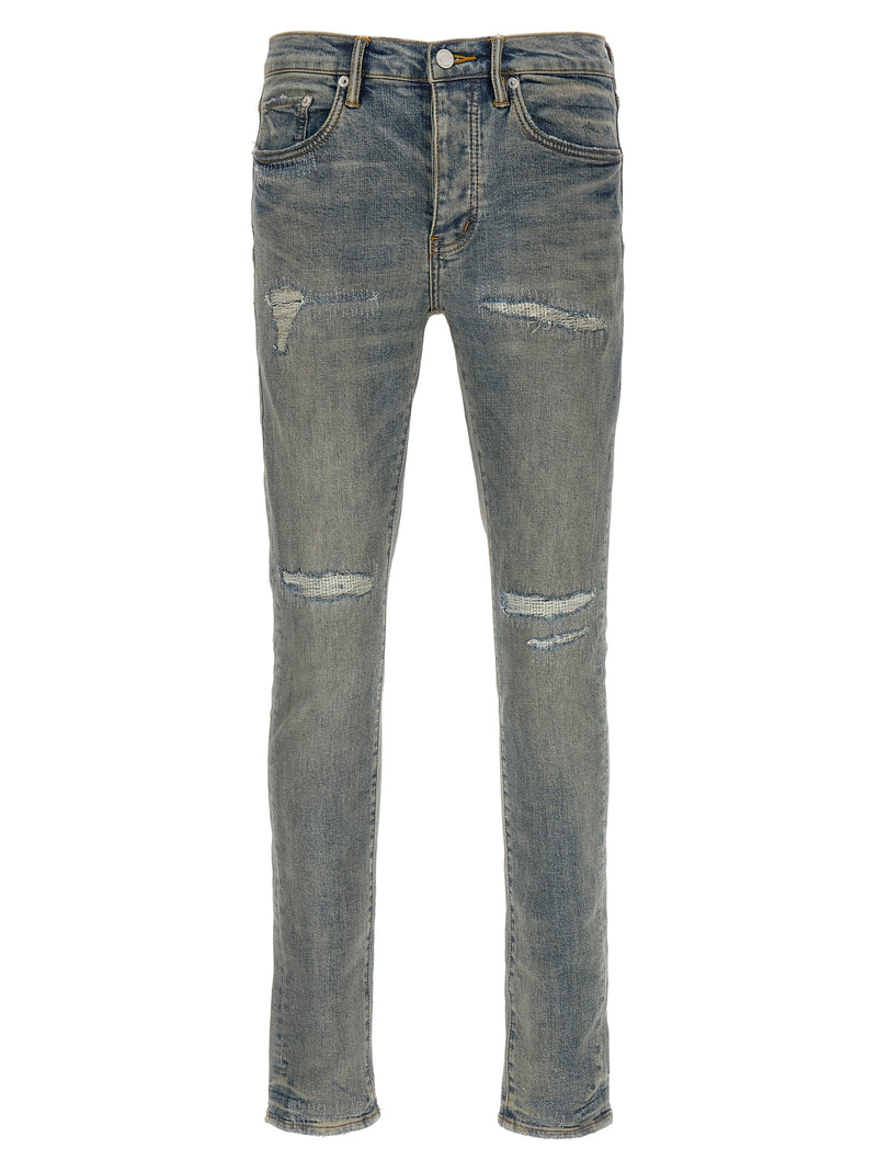 PURPLE P001 Light Blue Vintage Slim Fit Jeans for Men