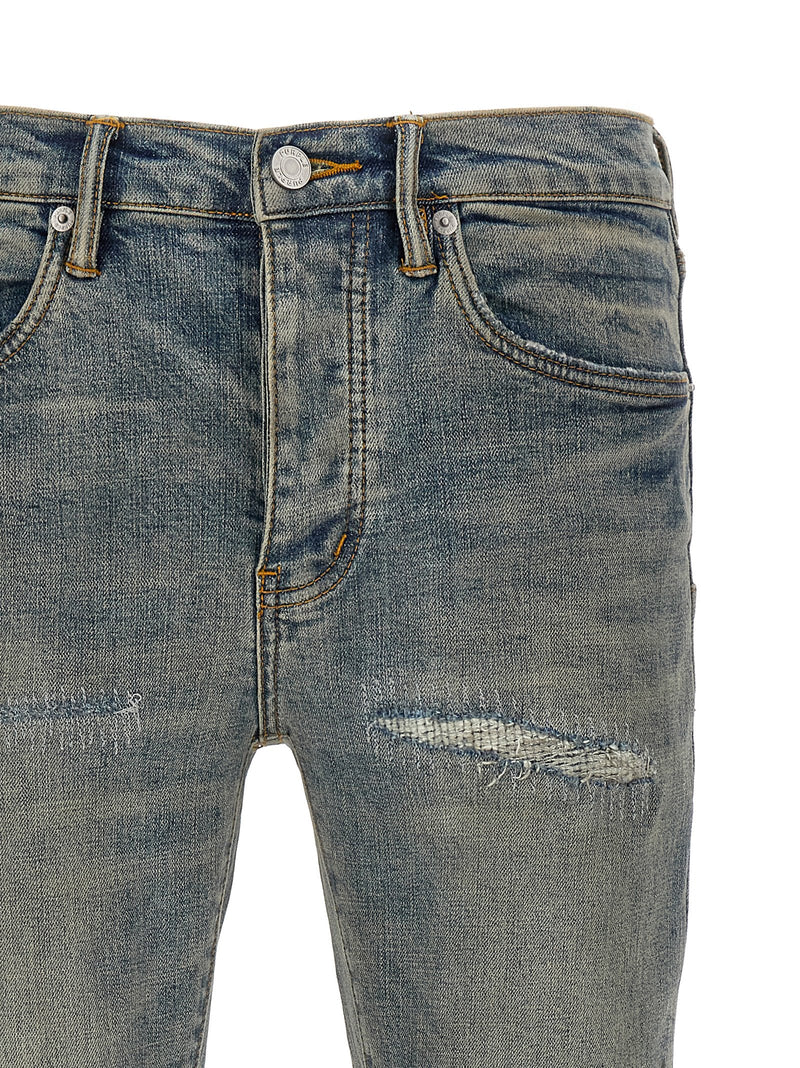 PURPLE P001 Light Blue Vintage Slim Fit Jeans for Men