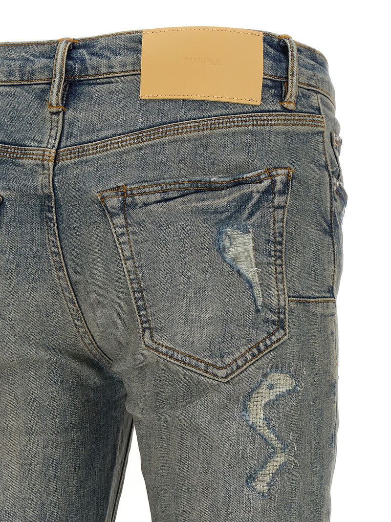 PURPLE P001 Light Blue Vintage Slim Fit Jeans for Men
