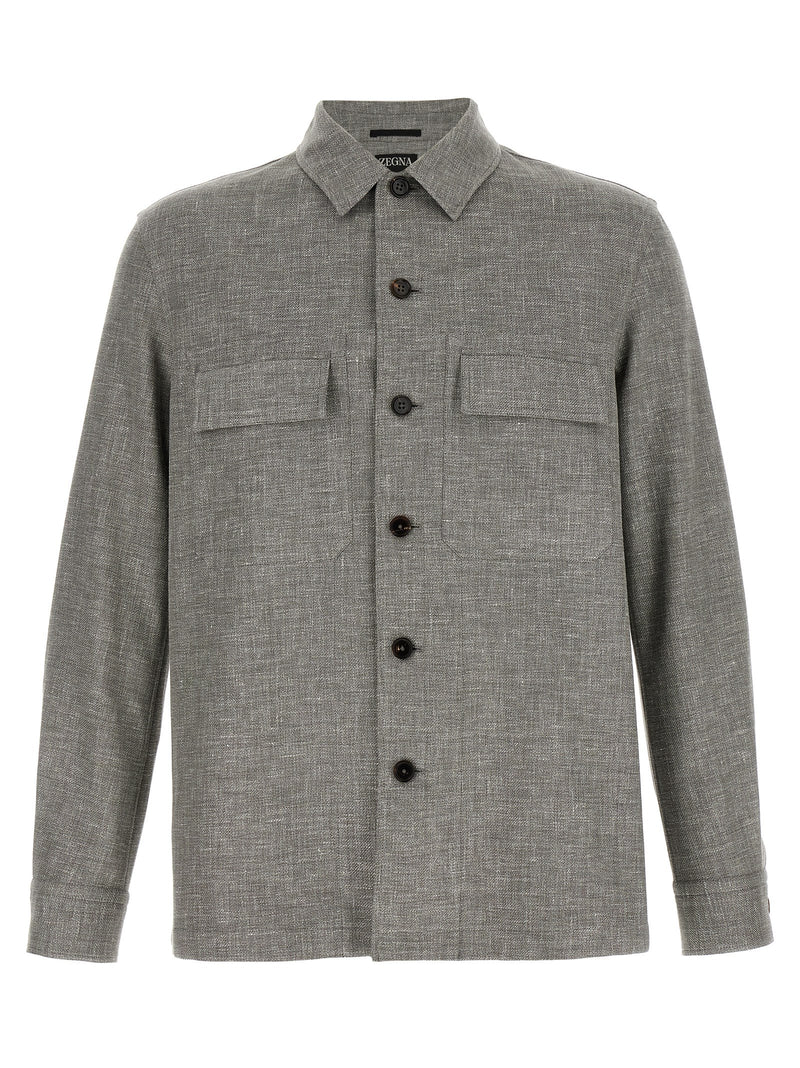 Chemisier en lin beige ZEGNA
