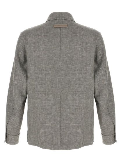 ZEGNA Beige Linen Blouse