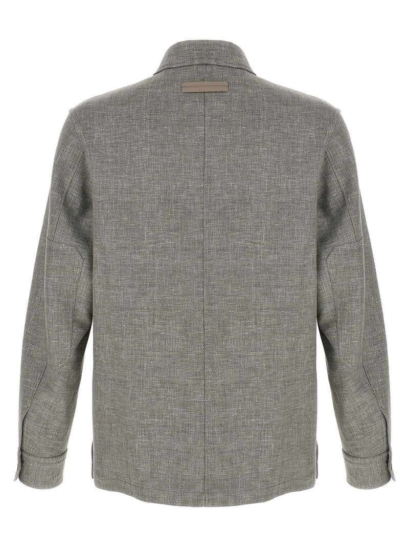 Chemisier en lin beige ZEGNA