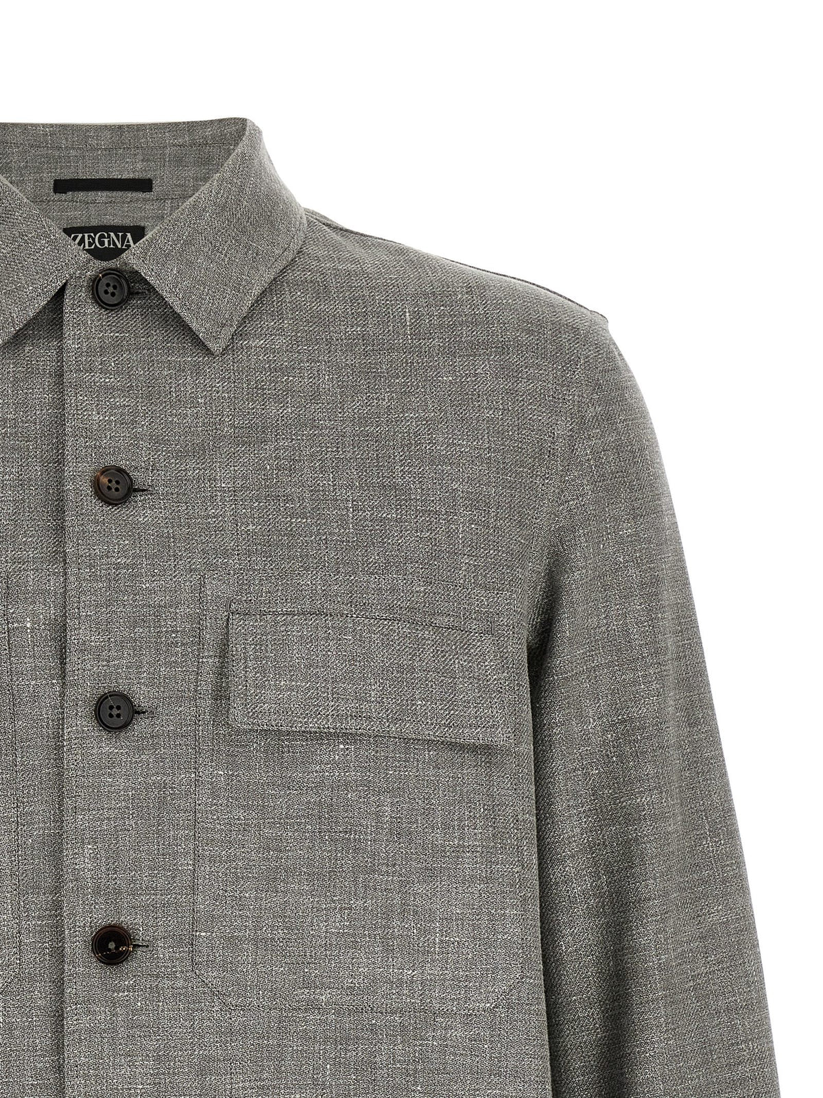 Chemisier en lin beige ZEGNA