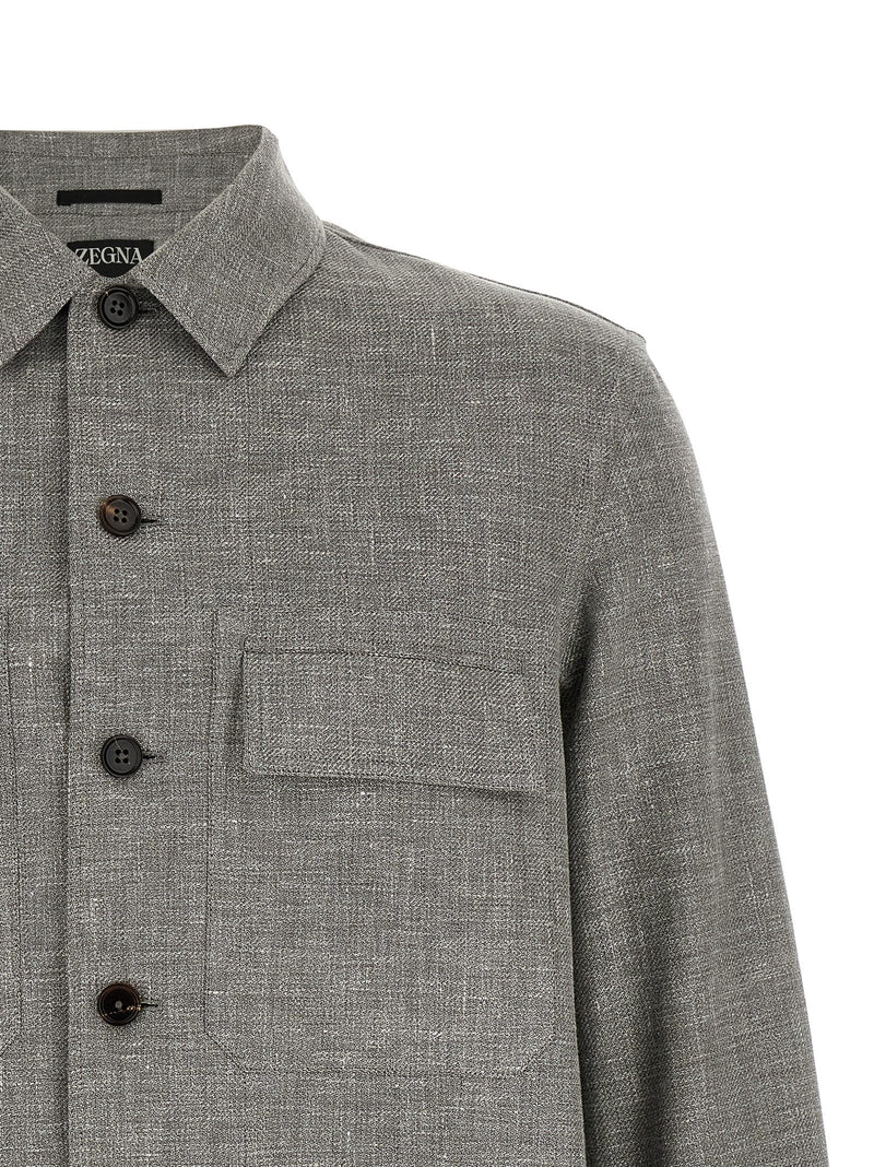 Chemisier en lin beige ZEGNA
