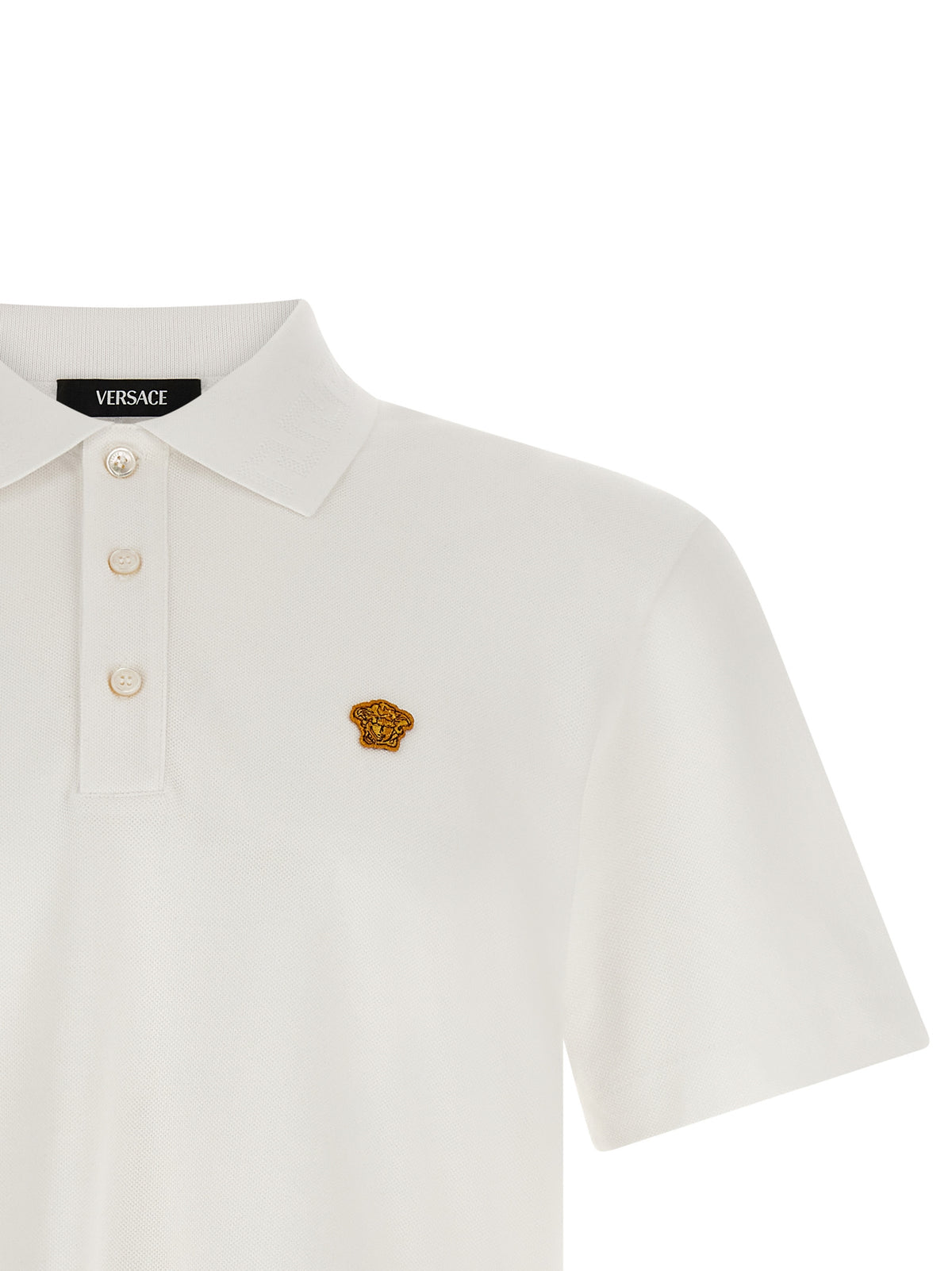 Polo Versace en coton blanc
