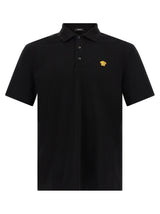 Versace Black Cotton Polo Shirt