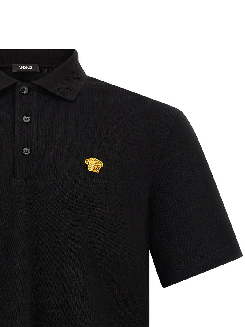 Polo Versace en coton noir