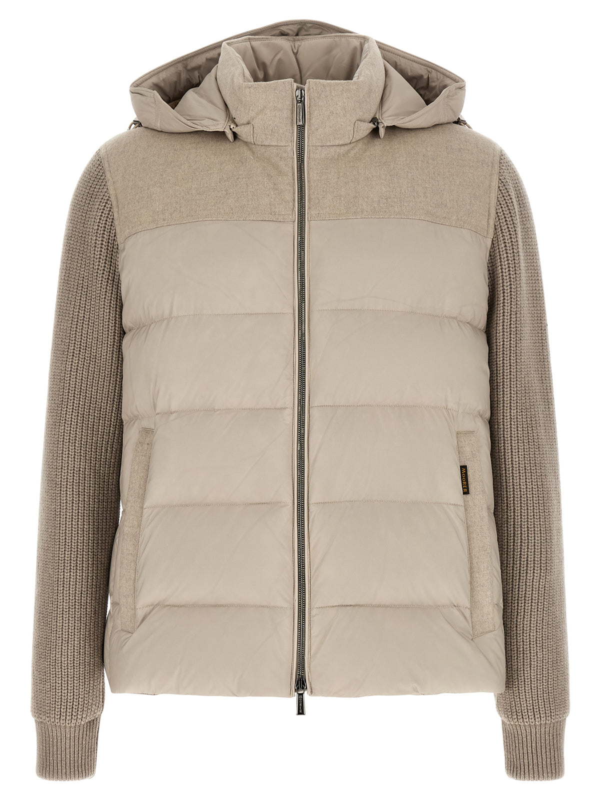 MooRER Veste longue en laine beige
