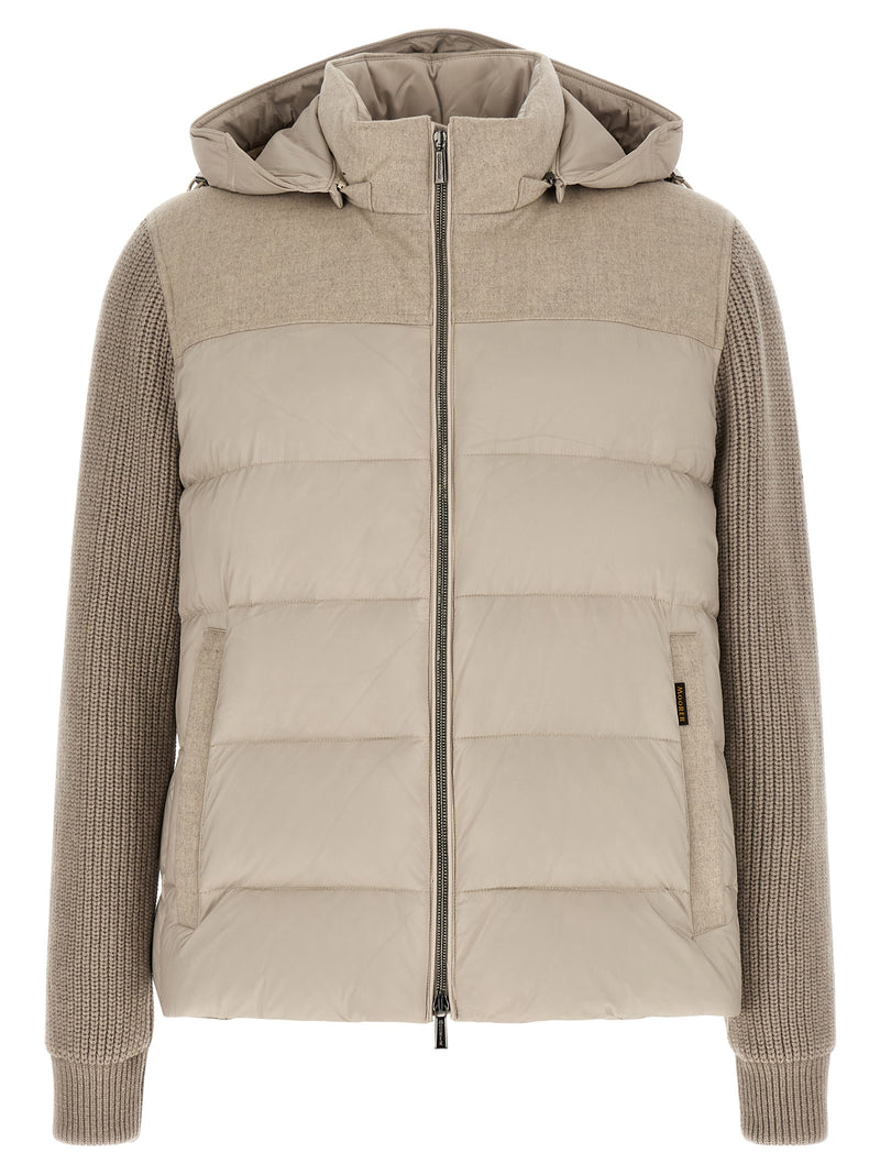MooRER Veste longue en laine beige