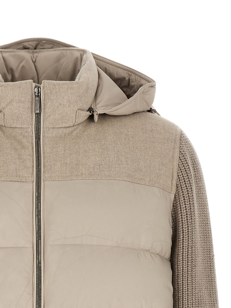 MooRER Veste longue en laine beige
