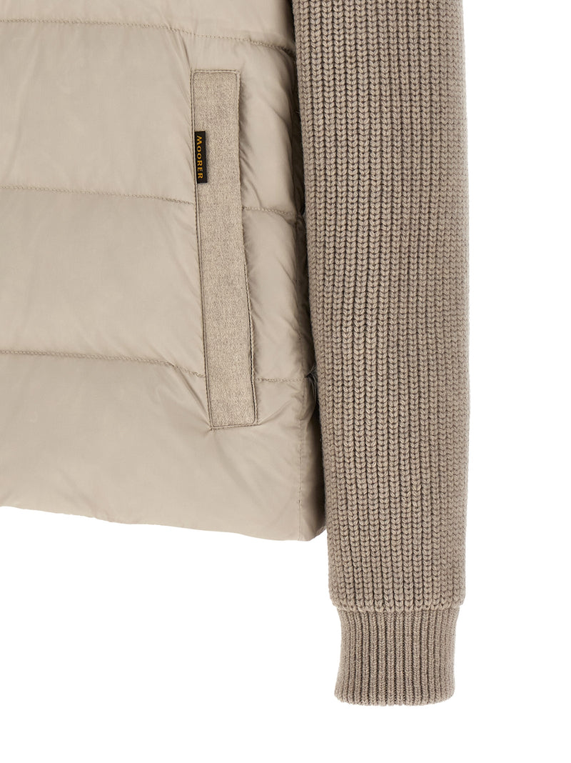 MooRER Veste longue en laine beige
