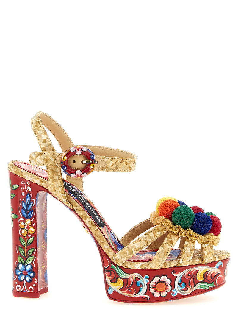 Sandales à talon aiguille Dolce & Gabbana en viscose multicolore