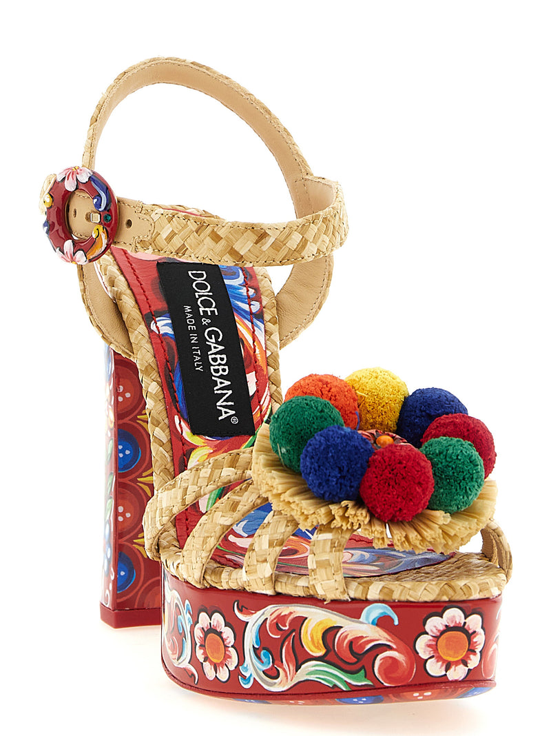 Sandales à talon aiguille Dolce & Gabbana en viscose multicolore