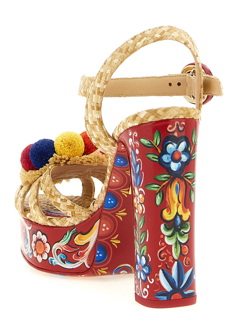 Sandales à talon aiguille Dolce & Gabbana en viscose multicolore