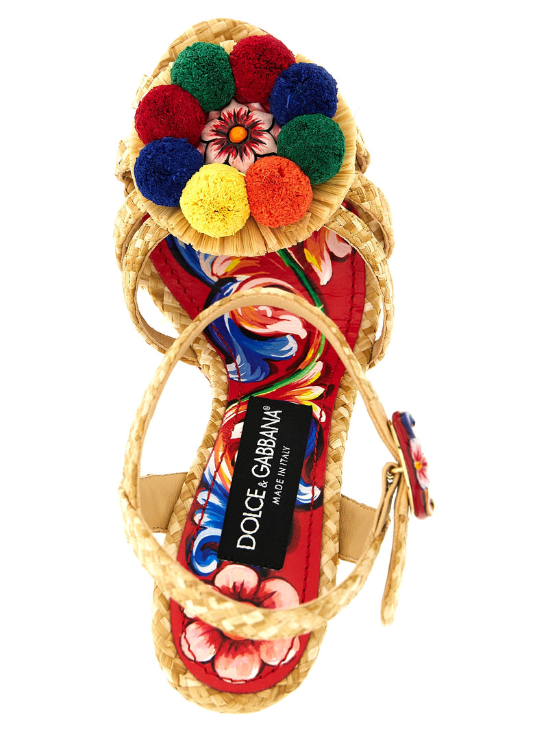 Sandales à talon aiguille Dolce & Gabbana en viscose multicolore