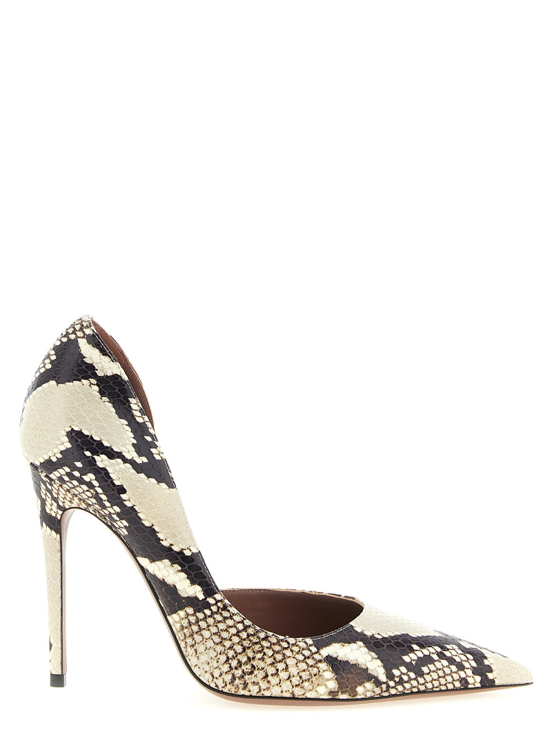 Escarpins à talons hauts en veau velours beige Paris Texas