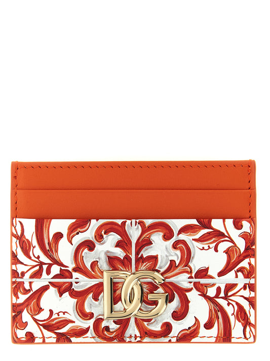 Dolce & Gabbana Orange Calfskin Cardholder