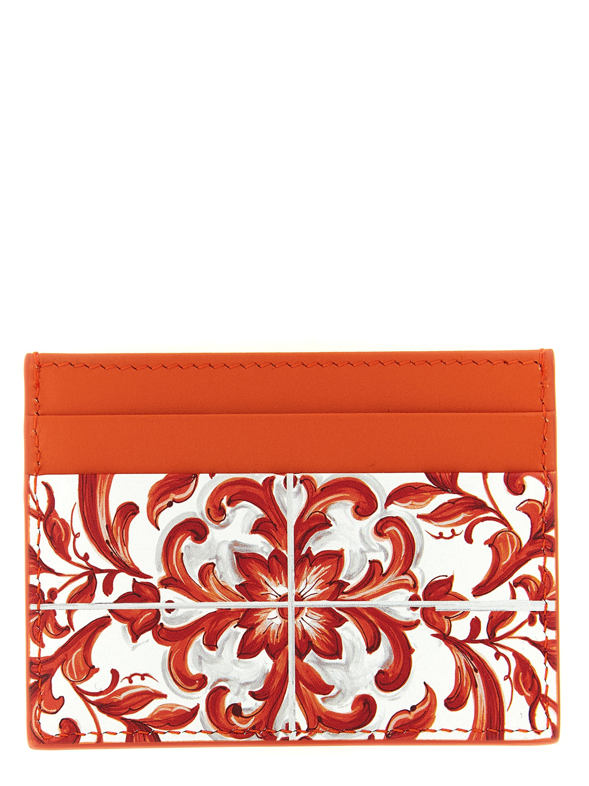 Porte-cartes Dolce & Gabbana en cuir de veau orange