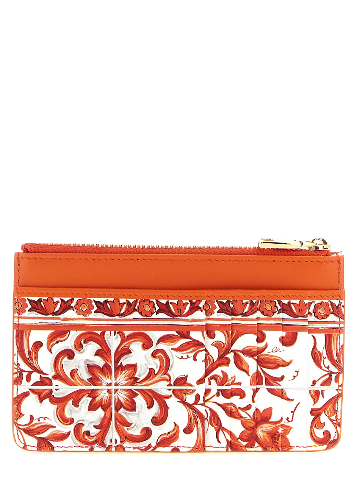 Porte-cartes Dolce & Gabbana en cuir de veau orange