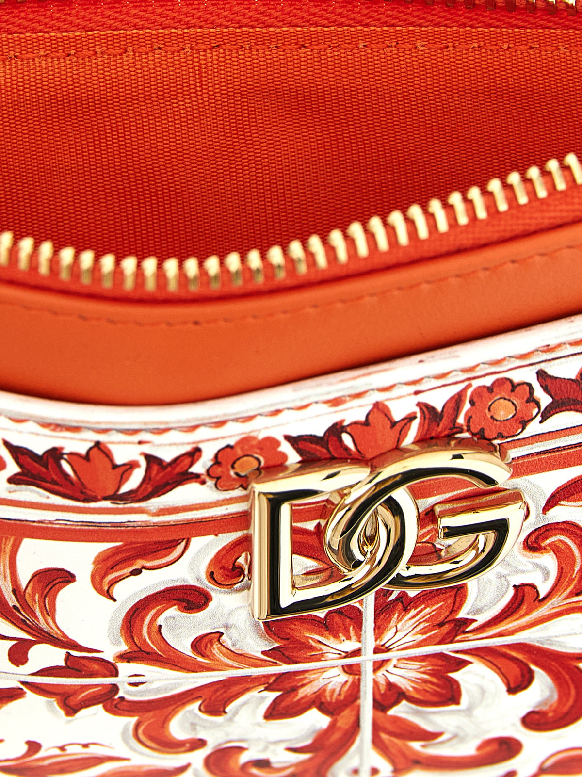 Porte-cartes Dolce & Gabbana en cuir de veau orange