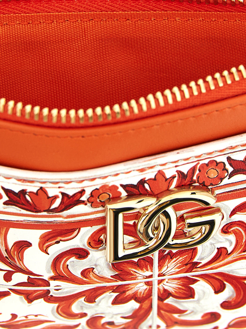 Porte-cartes Dolce & Gabbana en cuir de veau orange