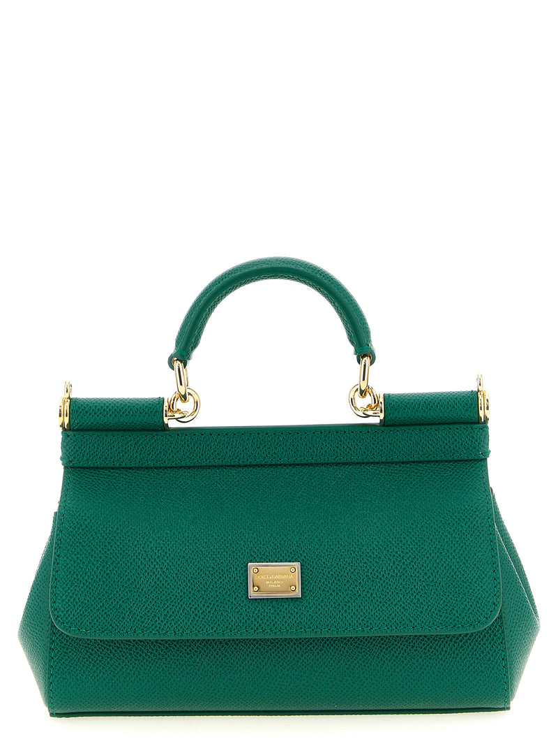 Sac à main bicolore en cuir de veau Dolce & Gabbana