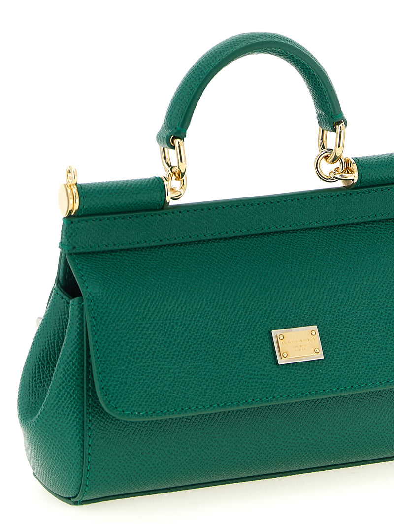 Sac à main bicolore en cuir de veau Dolce & Gabbana