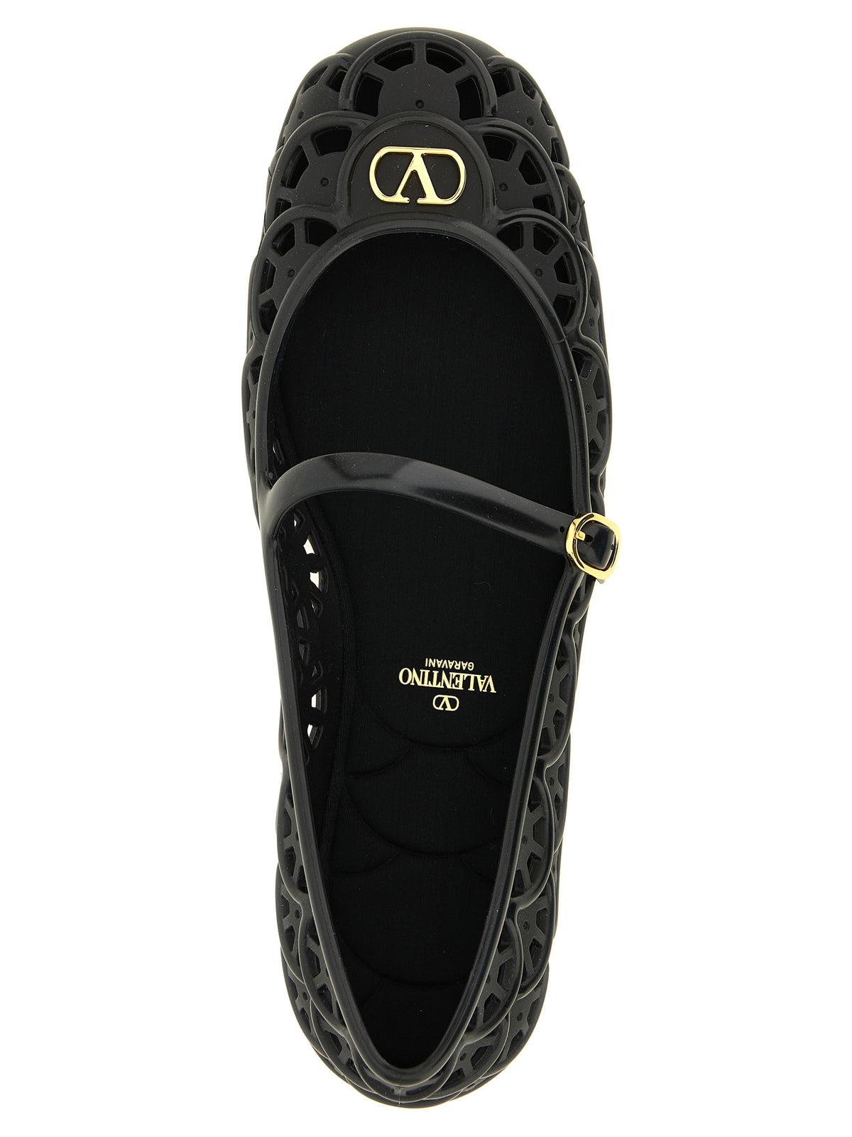 Valentino Garavani Black Polyvinyl Ballet Flats