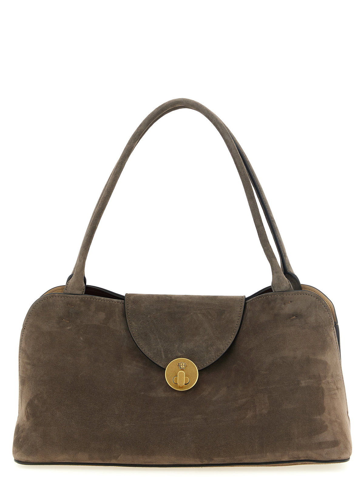 Versace Brown Calfskin Shoulder Bag