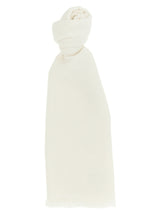 Brunello Cucinelli White Cashmere Scarf