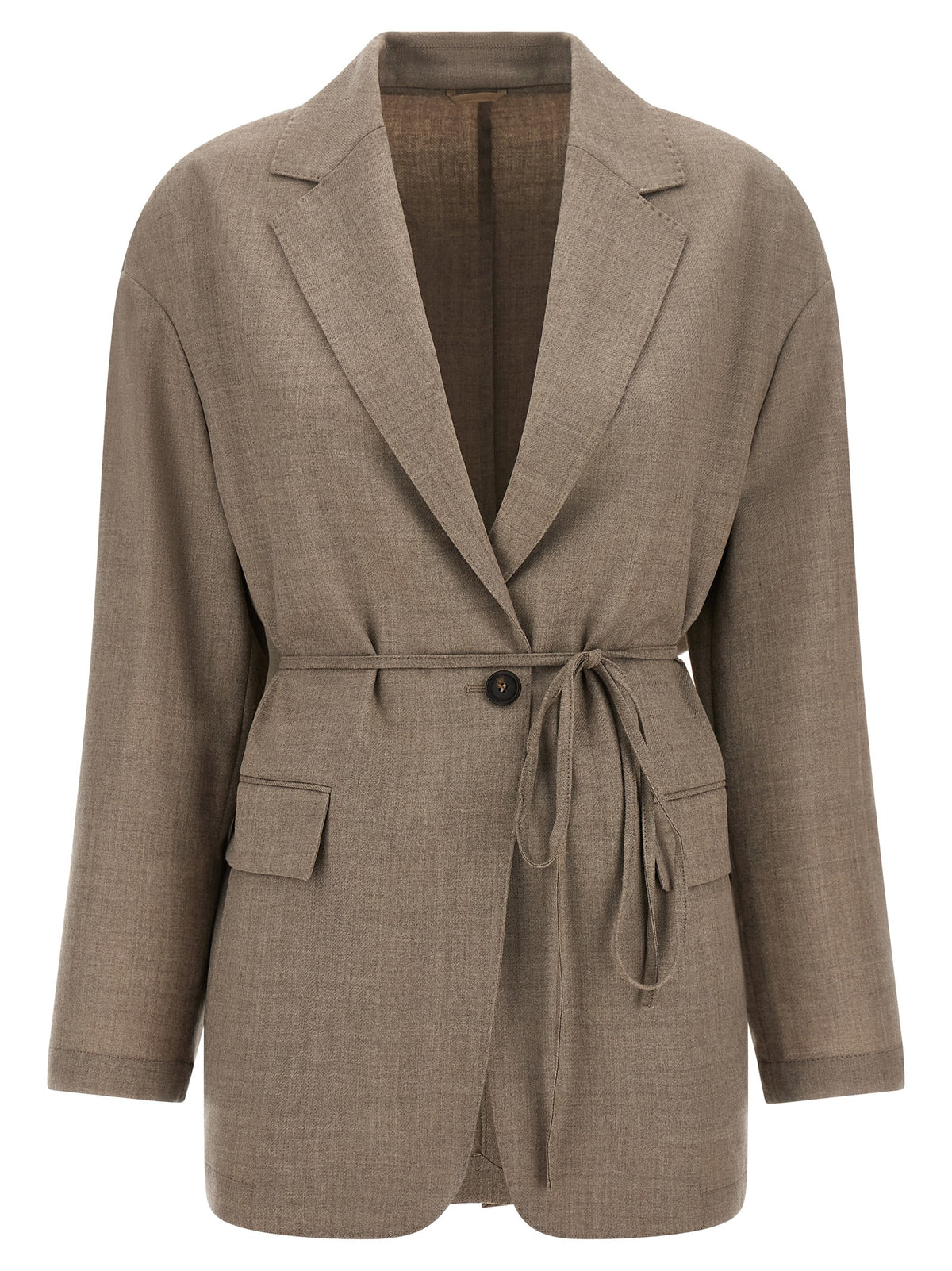 Brunello Cucinelli Blazer en laine vierge beige
