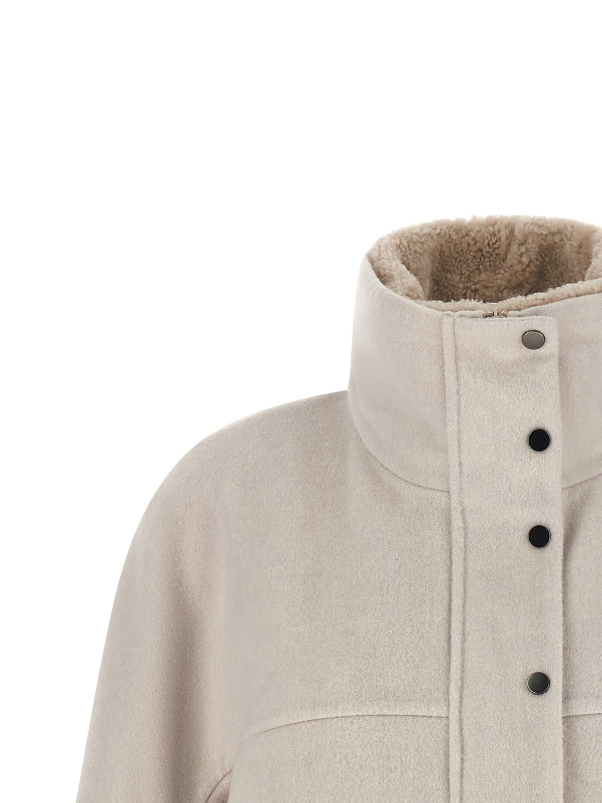Manteau gris en laine vierge Brunello Cucinelli