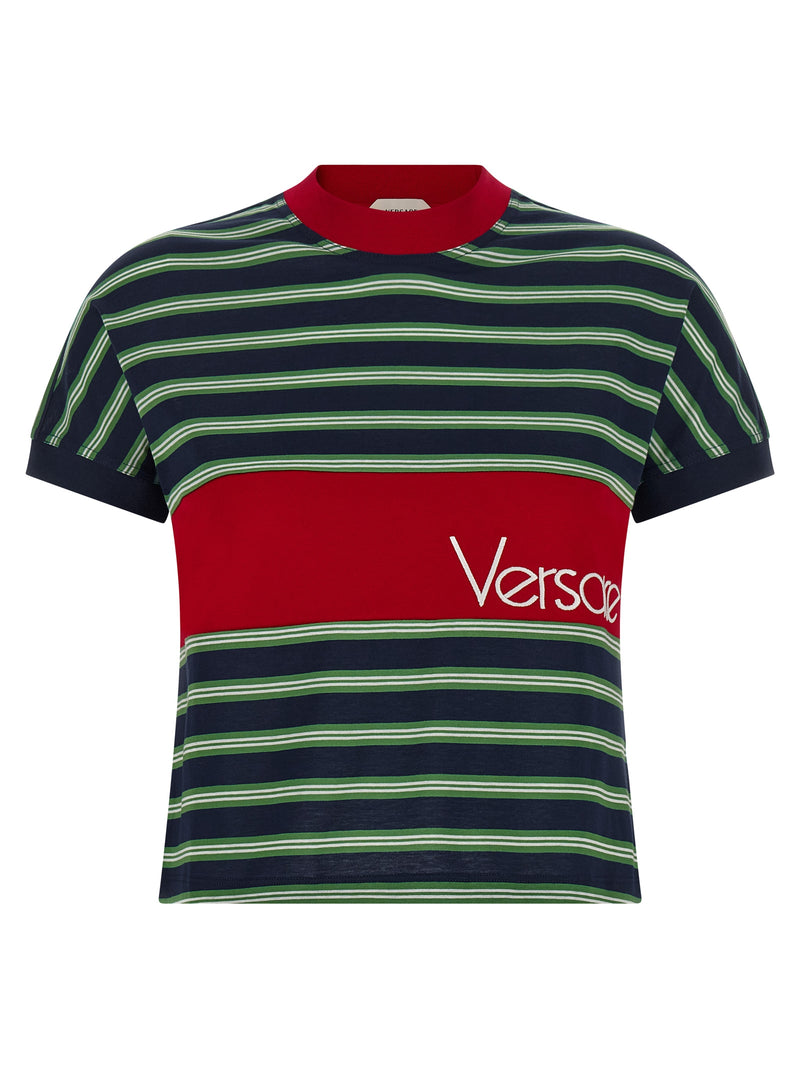 T-Shirt en Coton Multicolore Versace