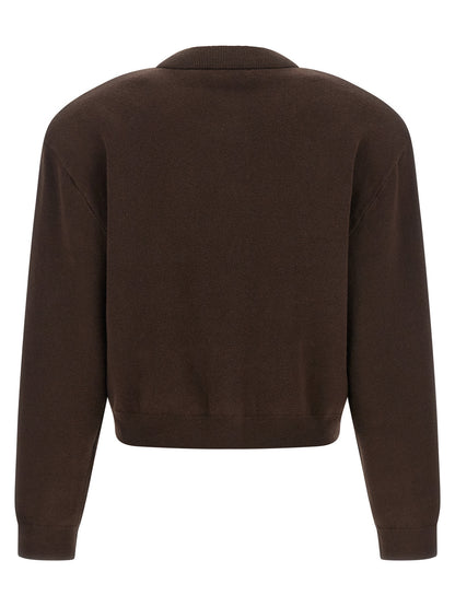 ROTATE BIRGER CHRISTENSEN Brown Organic Cotton Cardigan